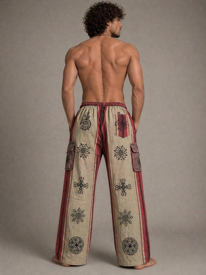 Unisex Cotton Cargo Pants: Ethically Made Festival Hippie Trousers