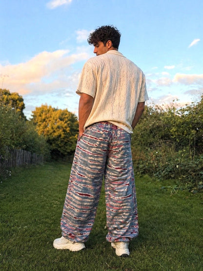 Handmade Tie-Dye Cotton Lounge Pants: Unisex Boho Festival Trousers