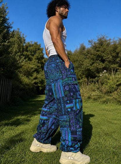 Handmade Bohemian Harem Pants: Tribal Print Festival Yoga Trousers