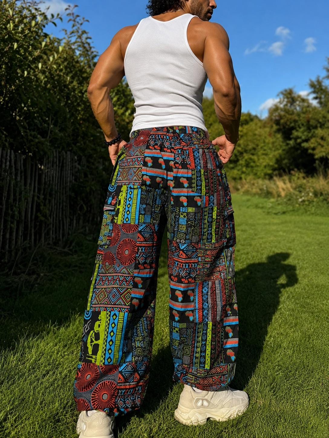 Handmade Bohemian Harem Pants: Tribal Print Festival Yoga Trousers