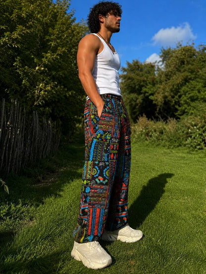Handmade Bohemian Harem Pants: Tribal Print Festival Yoga Trousers