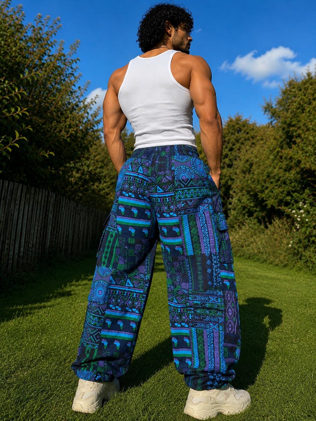 Handmade Bohemian Harem Pants: Tribal Print Festival Yoga Trousers