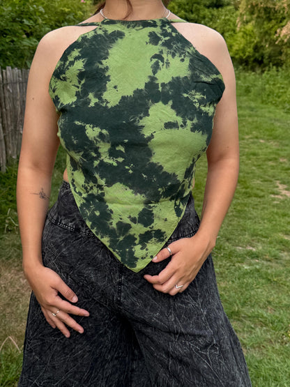 Handmade Tie-Dye Halter Top: Boho Festival Crop Top