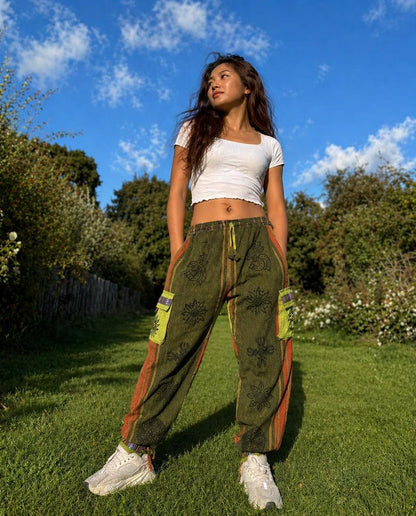 Handmade Himalayan Cotton Cargo Pants: Festival Hippie Trousers