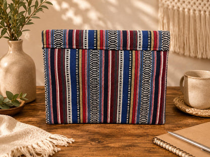 Handmade 14 Inch Hemp Laptop Sleeve | Boho Tribal Padded MacBook Case