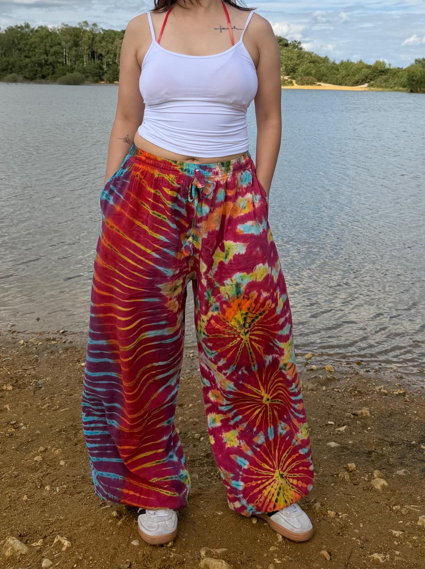 Tie Dye Chilled pants | Hippie Trouser |Unisex Elastic waist yoga Hippie harem Festival boho