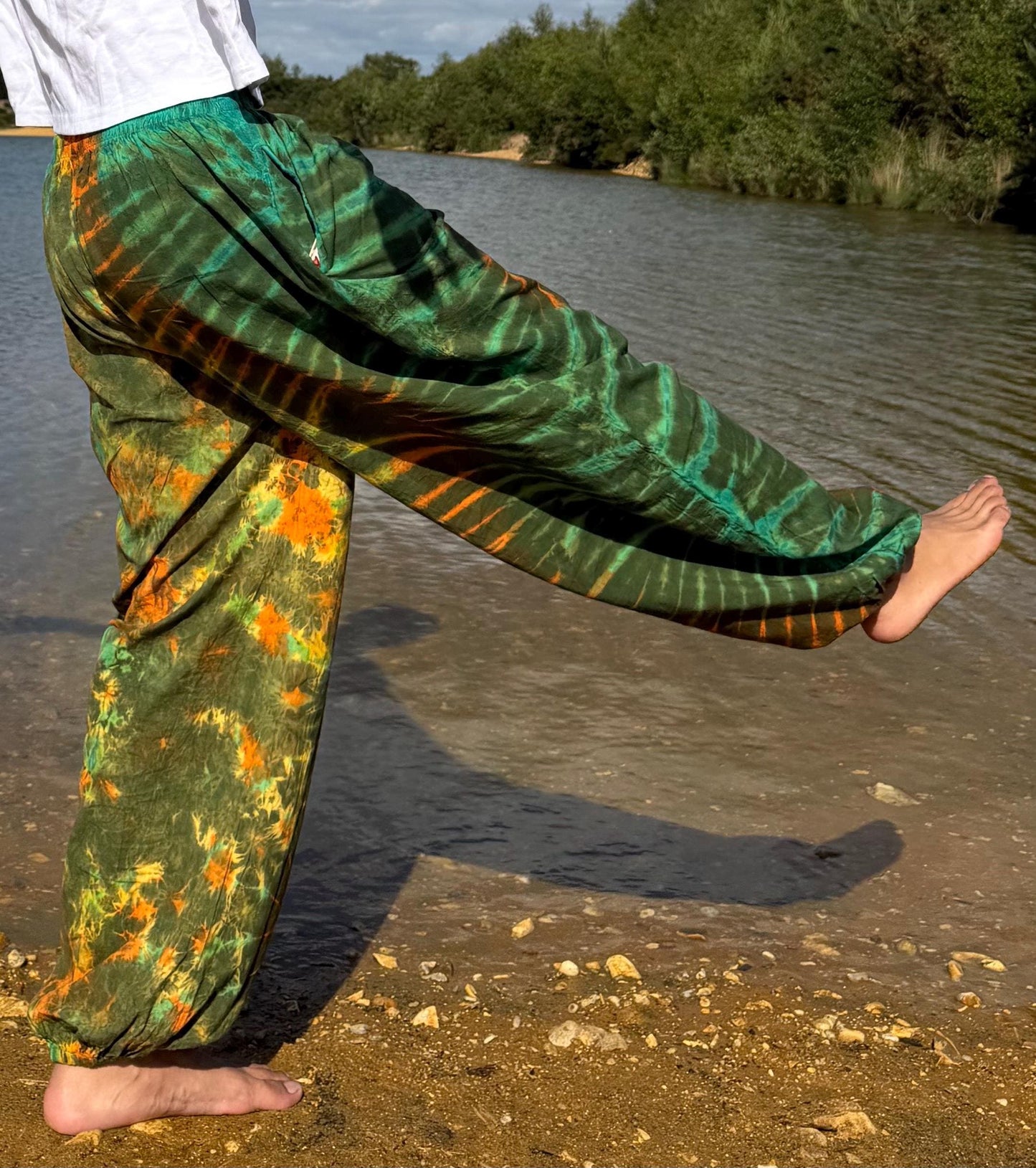 Tie Dye Chilled pants | Hippie Trouser |Unisex Elastic waist yoga Hippie harem Festival boho