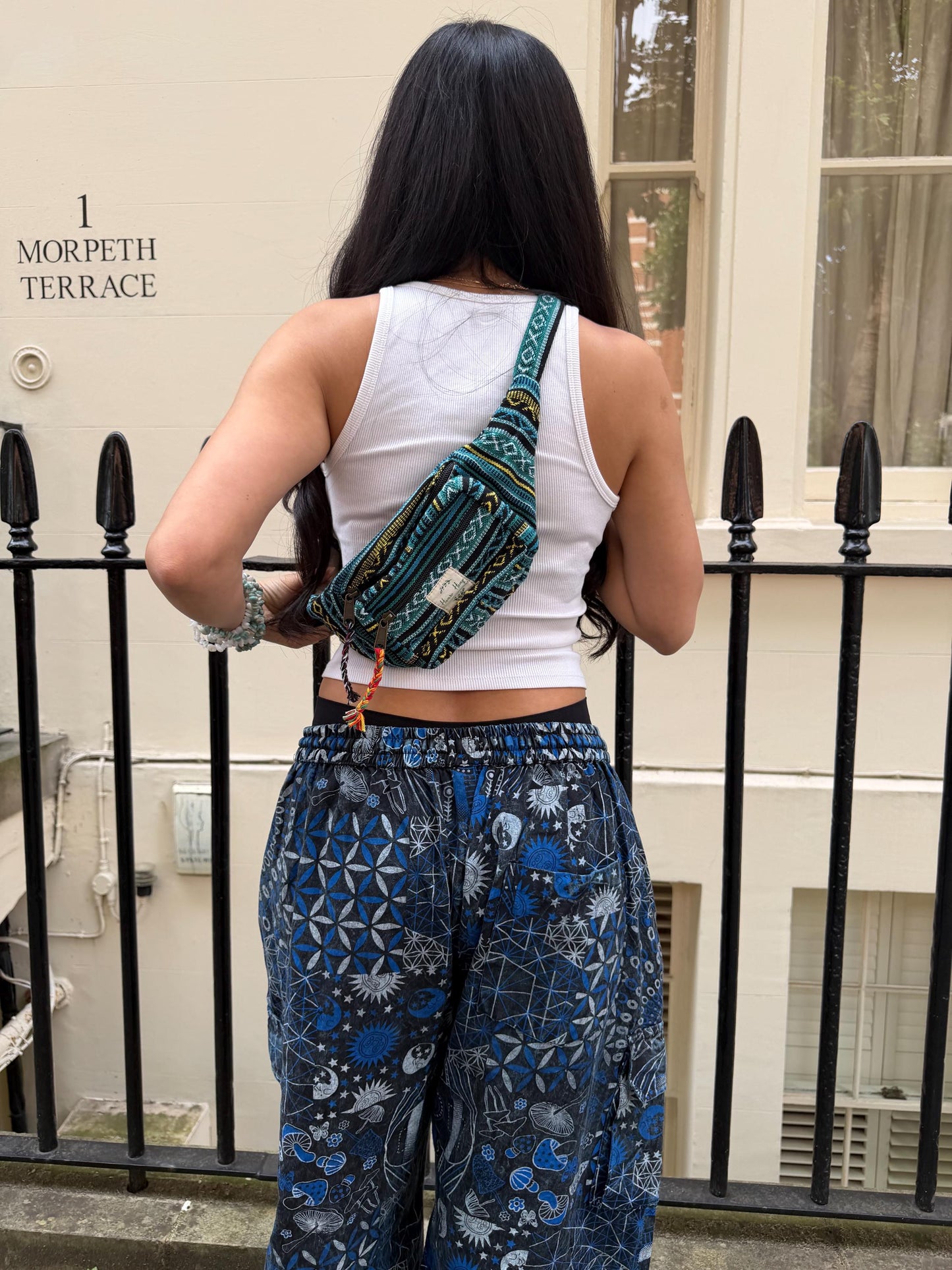 Ethnic Cotton Print Bum Bag: Handmade Hippie Festival Fanny Pack