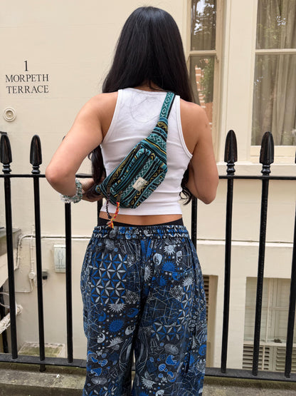 Ethnic Cotton Print Bum Bag: Handmade Hippie Festival Fanny Pack