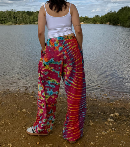 Tie Dye Chilled pants | Hippie Trouser |Unisex Elastic waist yoga Hippie harem Festival boho